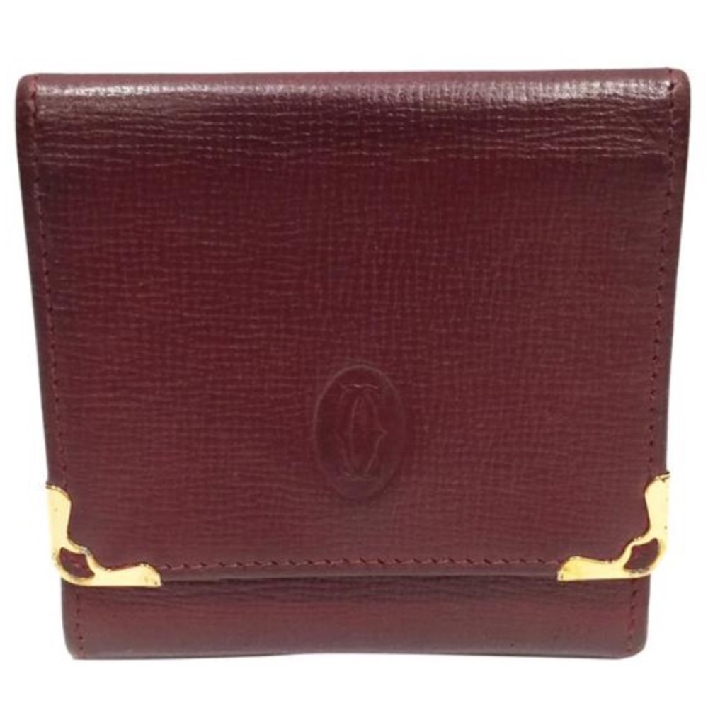 Cartier burgundy leather coin snap pouch